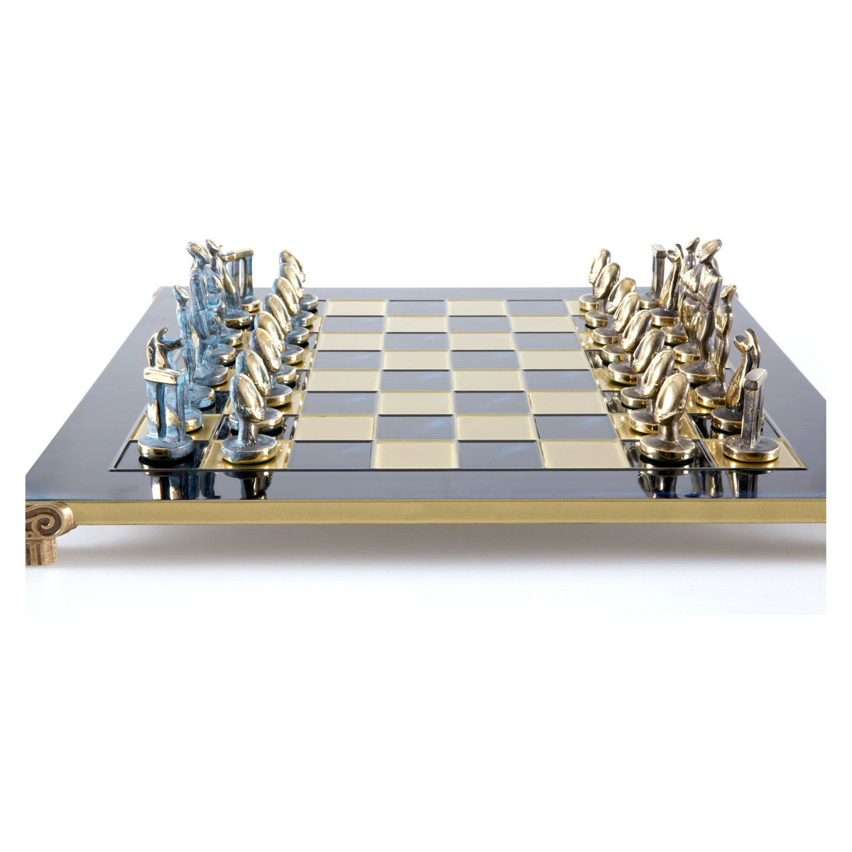 Manopoulos Cycladic Art Solid Brass Chess Set – S23BBLU