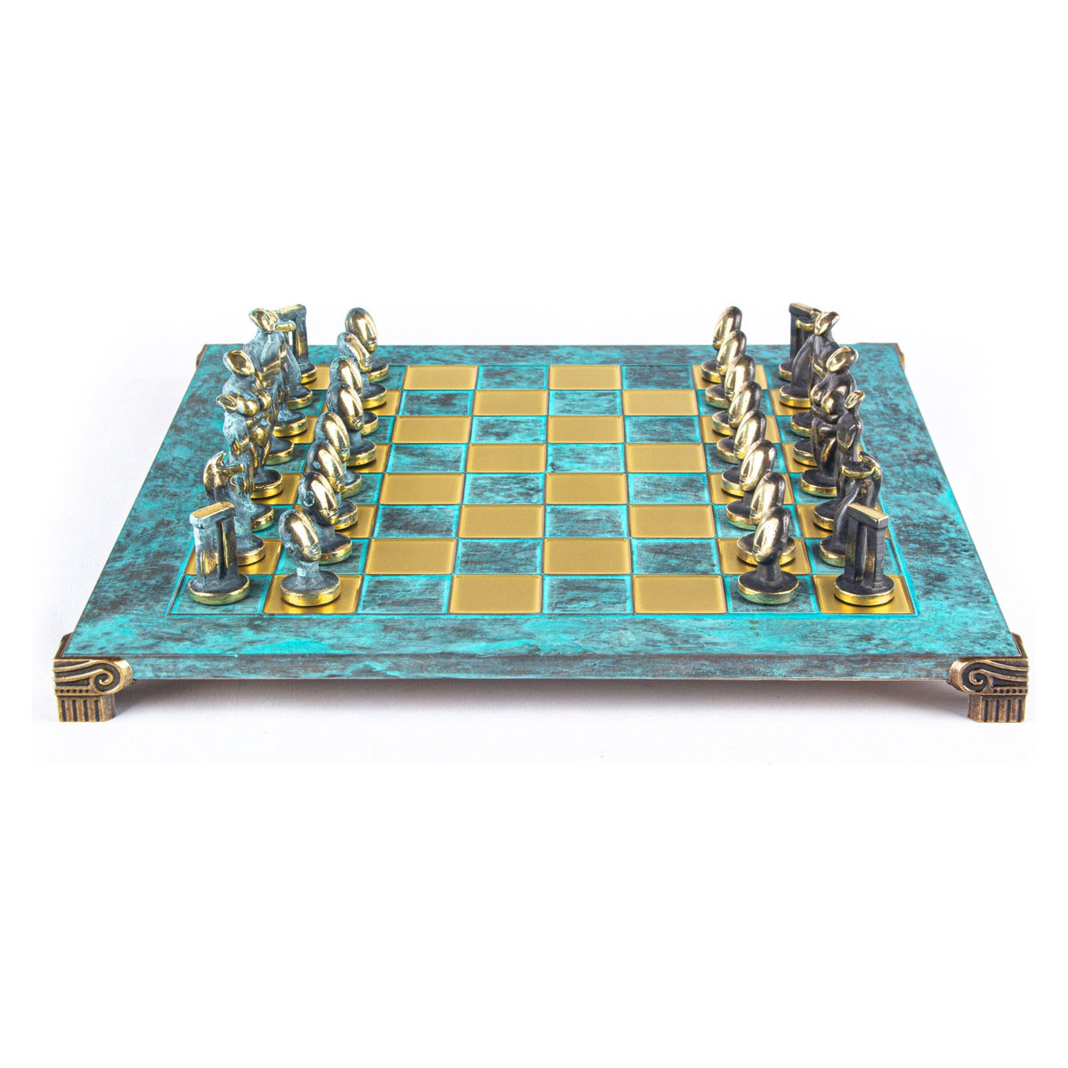 Manopoulos Cycladic Art Solid Brass Chess Set – S23BTIR