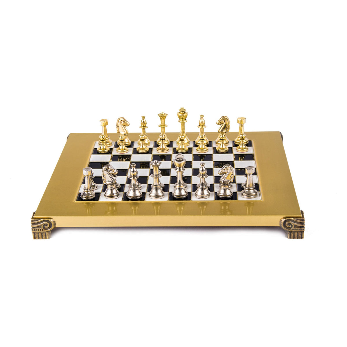 Manopoulos Classic Staunton Metal Chess Set – S32BLA