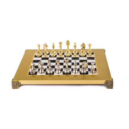 Manopoulos Classic Staunton Metal Chess Set – S32BLA