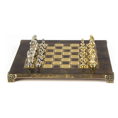 Manopoulos Classic Staunton Metal Chess Set – S32BRO