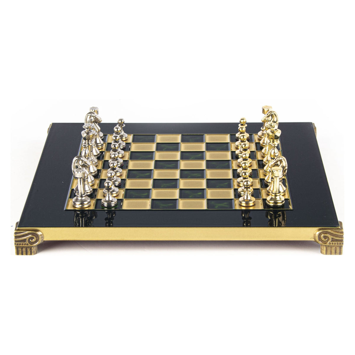 Manopoulos Classic Staunton Metal Chess Set – S32GRE