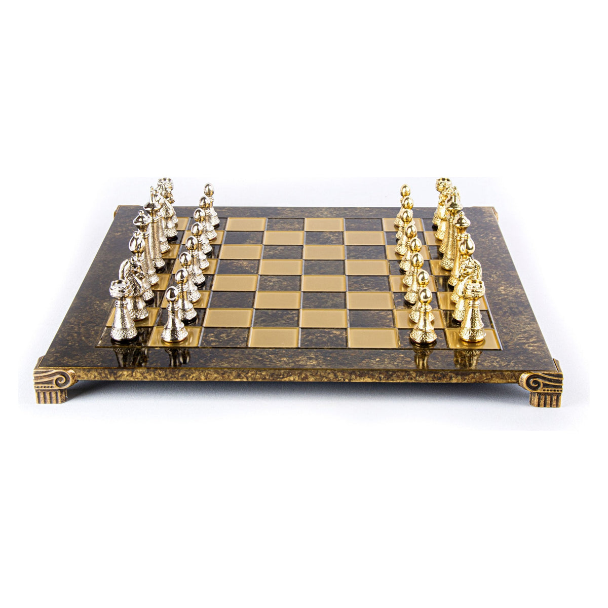 Manopoulos Classic Staunton Metal Chess Set – S33BRO