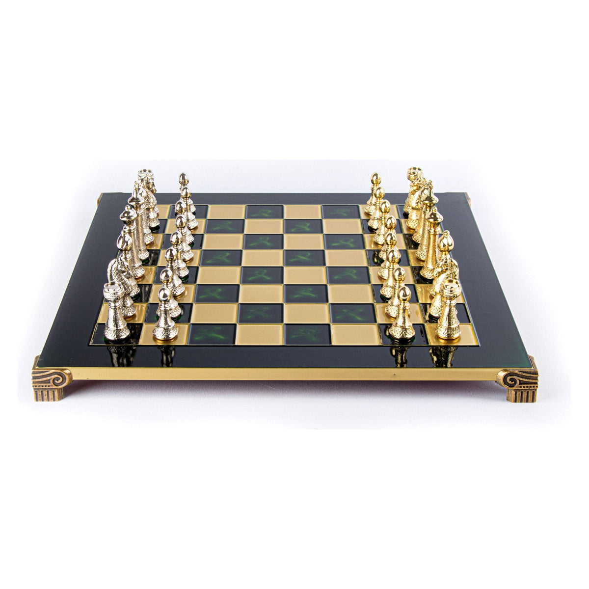 Manopoulos Classic Staunton Metal Chess Set – S33GRE
