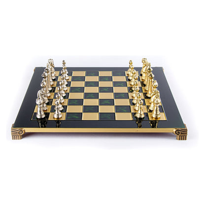 Manopoulos Classic Staunton Metal Chess Set – S33GRE