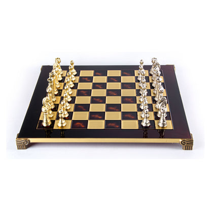 Manopoulos Classic Staunton Metal Chess Set – S33RED