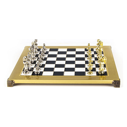 Manopoulos Classic Staunton Metal Chess Set – S34BLA