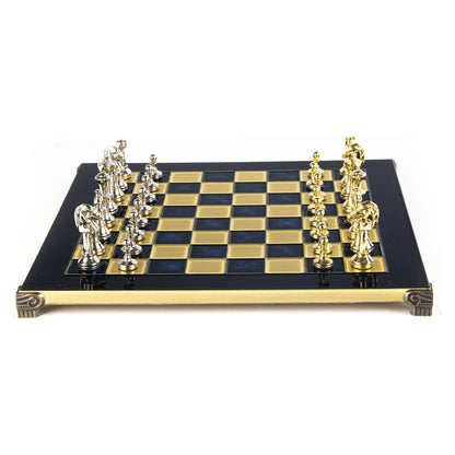 Manopoulos Classic Staunton Metal Chess Set – S34BLU