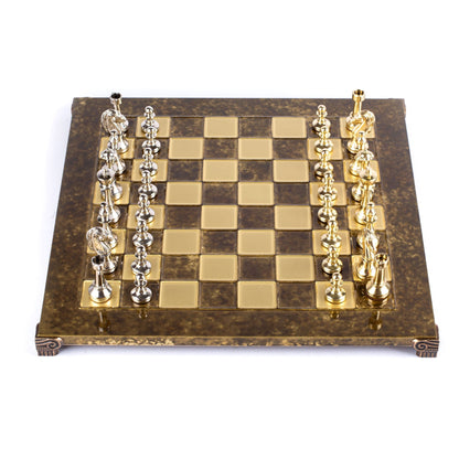 Manopoulos Classic Staunton Metal Chess Set – S34BRO