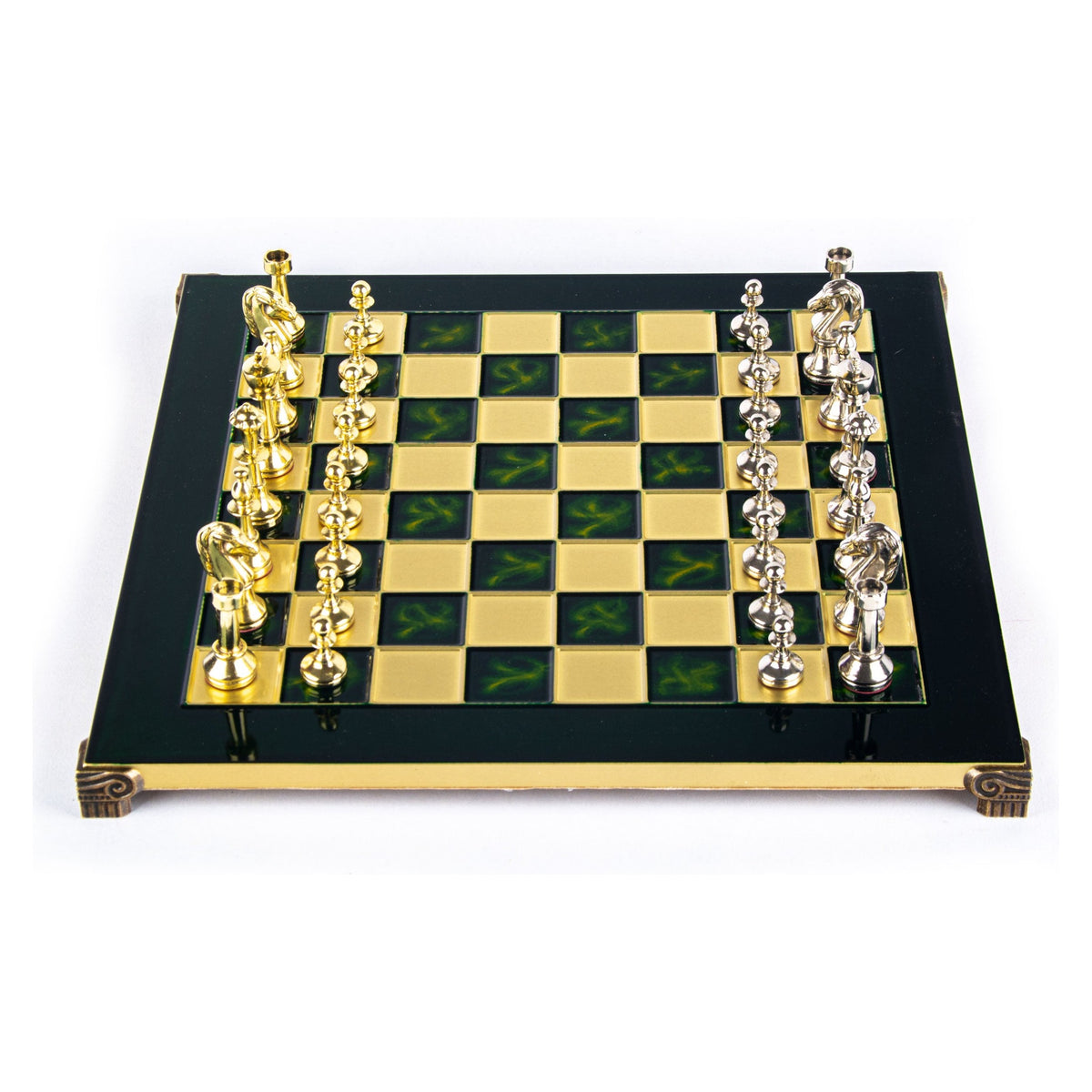 Manopoulos Classic Staunton Metal Chess Set – S34GRE