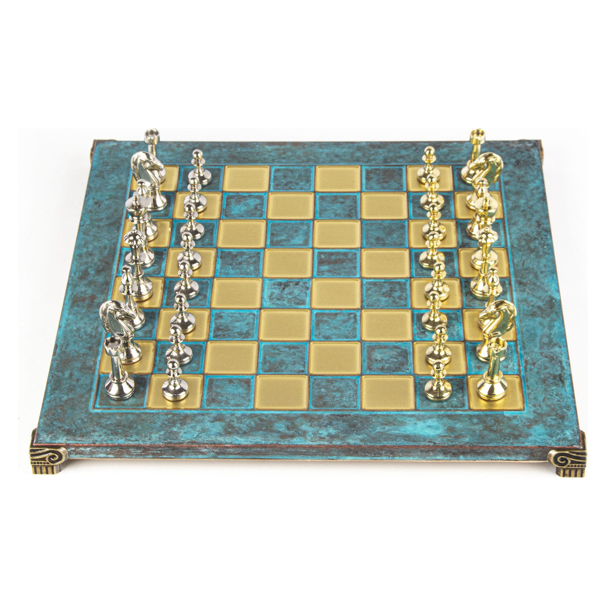 Manopoulos Classic Staunton Metal Chess Set – S34TIR