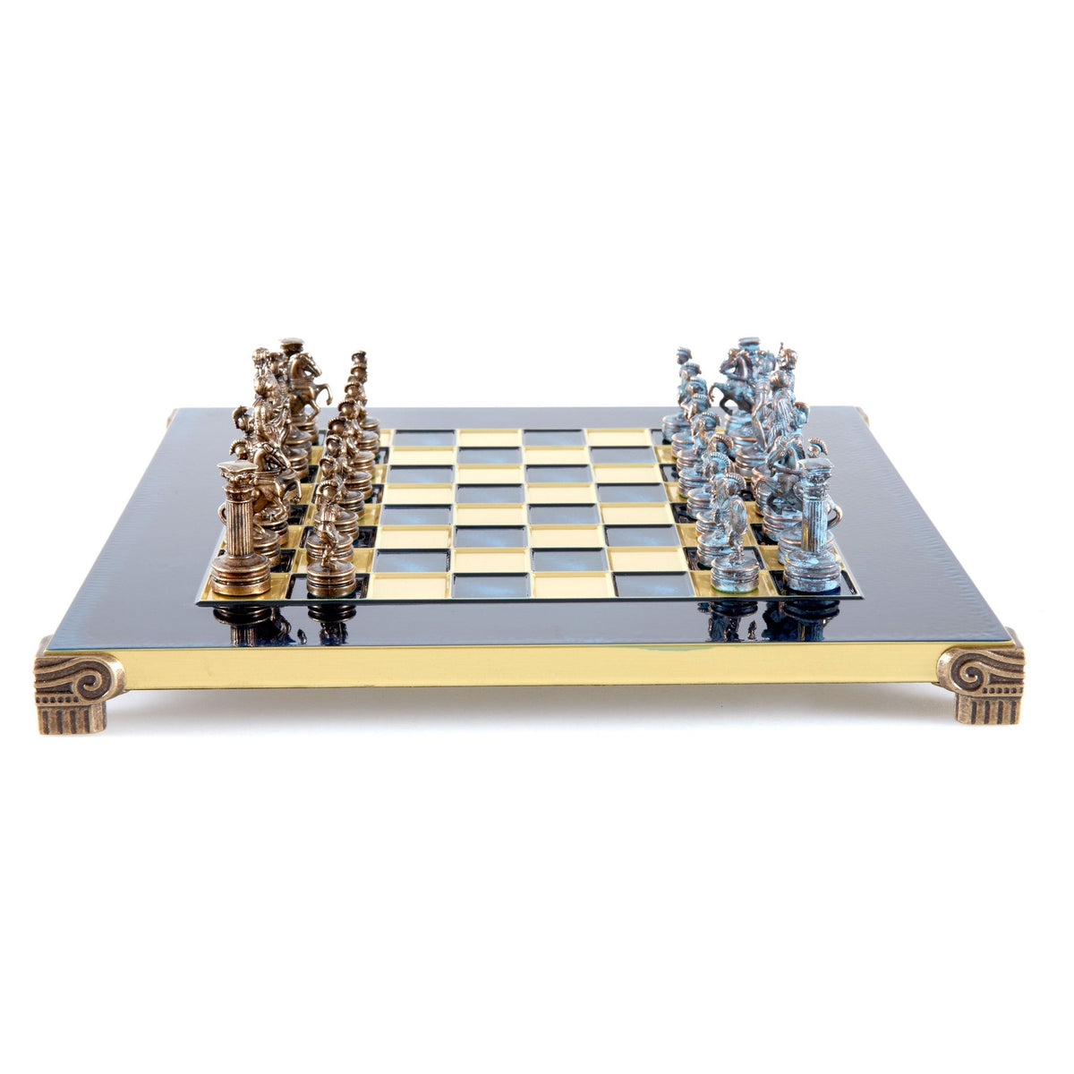 Manopoulos Greek Roman Period Metal Chess Set – S3BBLU