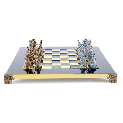 Manopoulos Greek Roman Period Metal Chess Set – S3BBLU