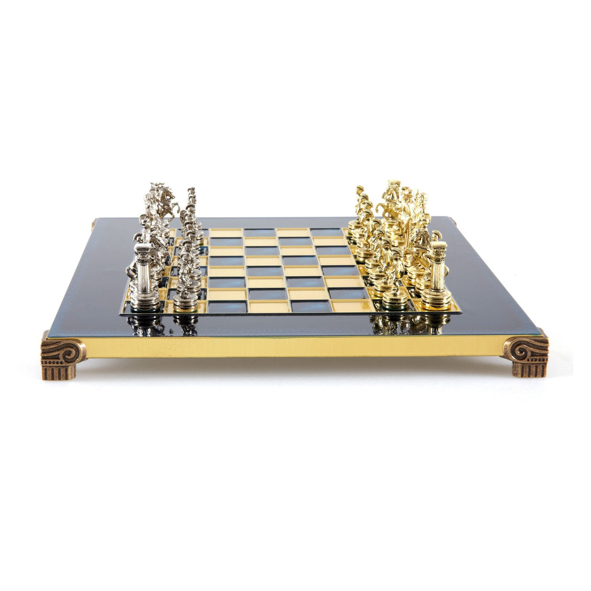 Manopoulos Greek Roman Period Metal Chess Set – S3BLU