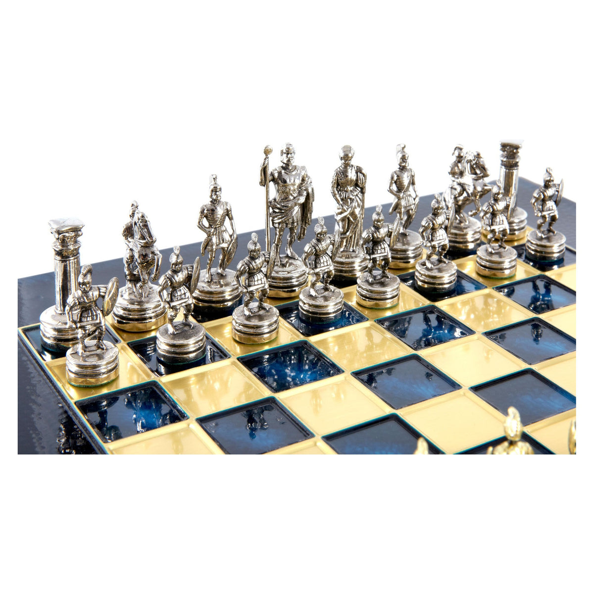 Manopoulos Greek Roman Period Metal Chess Set (29)