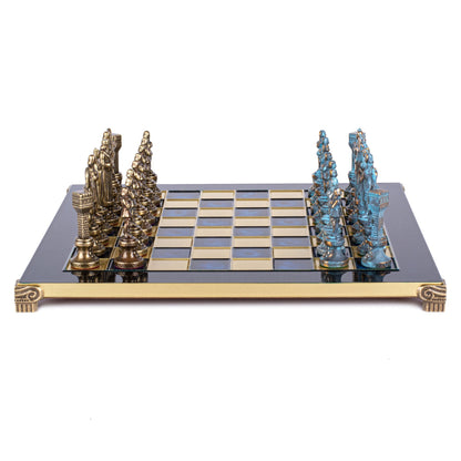Manopoulos Renaissance Metal Chess Set – S9BBLU