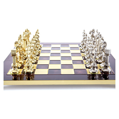 Manopoulos Renaissance Metal Chess Set – S9RED