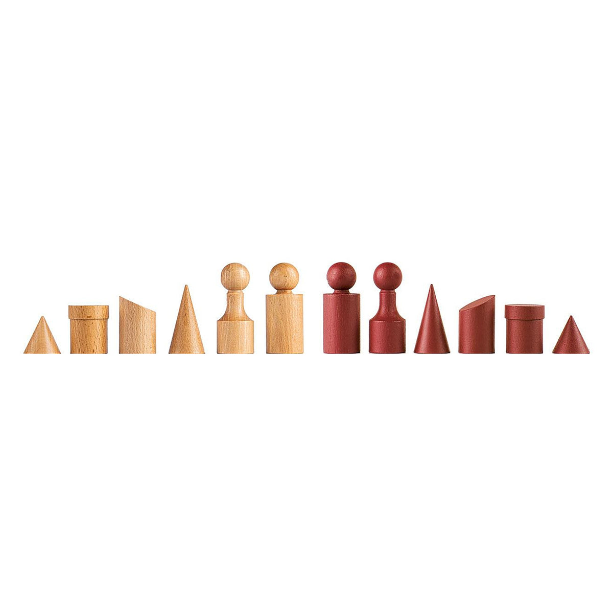 Manopoulos Bauhaus Chess Set With Vegan Leather Chessboard – Terracotta & White (2)