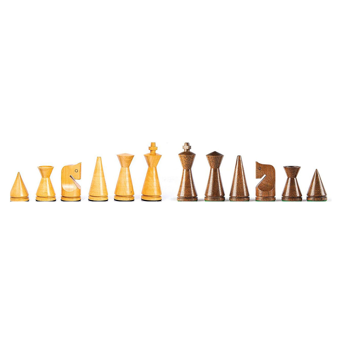 Manopoulos Modern Chess Set With Cork Chessboard – Brown · natural & brown chessmen (2)