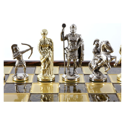 Manopoulos Archers Metal Chess Set In Wooden Case With Storage (7)