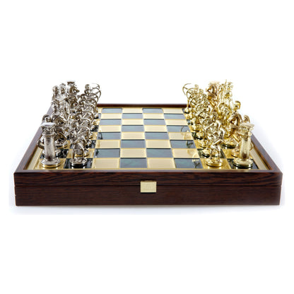 Manopoulos Archers Metal Chess Set In Wooden Case With Storage – SK10GRE