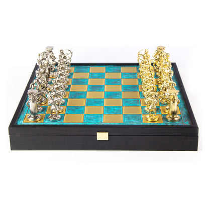 Manopoulos Archers Metal Chess Set In Wooden Case With Storage – SK10TIR