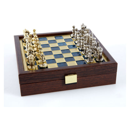 Manopoulos Byzantine Empire Metal Chess Set In Wooden Case With Storage – SK1BLU