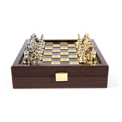 Manopoulos Byzantine Empire Metal Chess Set In Wooden Case With Storage – SK1BRO