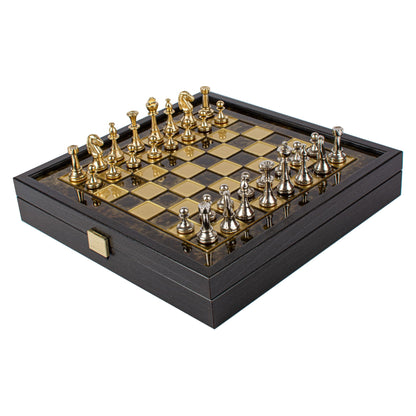 Manopoulos Classic Staunton Metal Chess Set In Wooden Case With Storage (5)
