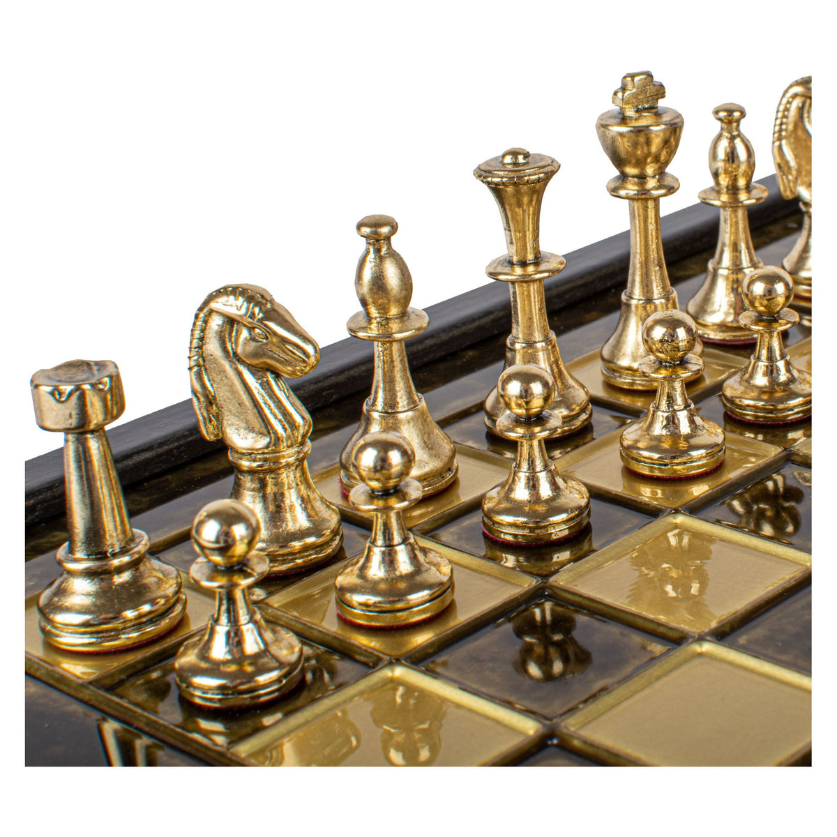 Manopoulos Classic Staunton Metal Chess Set In Wooden Case With Storage (6)