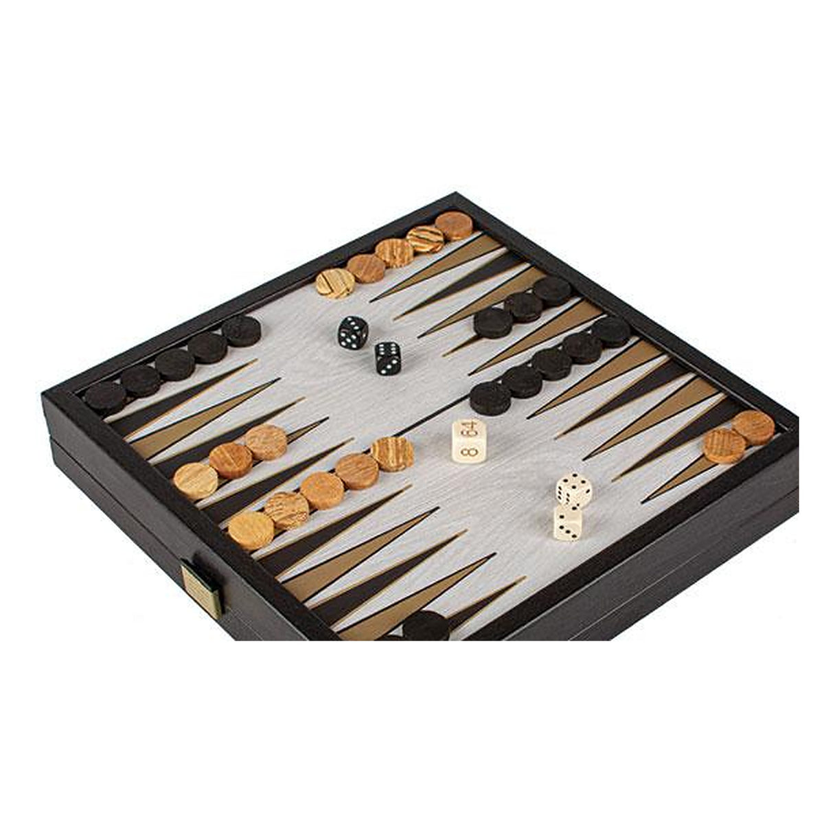 Manopoulos Chess & Backgammon Combo Game – Modern Black · 27 cm (2)