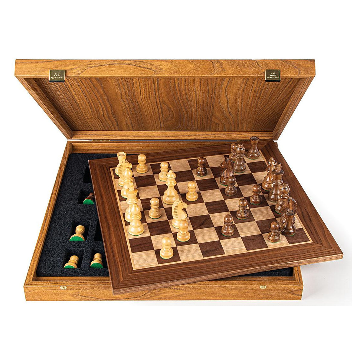 Manopoulos Wooden Chess Set In Luxury Wooden Box – Walnut · 3" · 40 cm