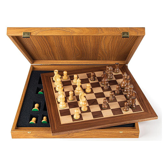 Manopoulos Wooden Chess Set In Luxury Wooden Box – Walnut · 3" · 40 cm
