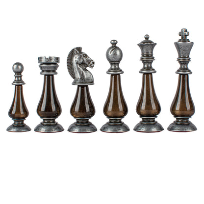 Manopoulos Limited Edition Staunton Chess Set with Pearl Elements – Walnut Burl Board (11)