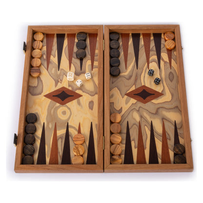 Manopoulos Olive Burl Inlaid Backgammon – TEE2