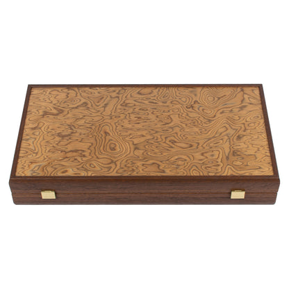 Manopoulos Walnut Burl Inlaid Backgammon (5)