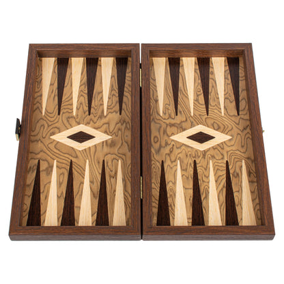 Manopoulos Walnut Burl Inlaid Backgammon – TJJ3