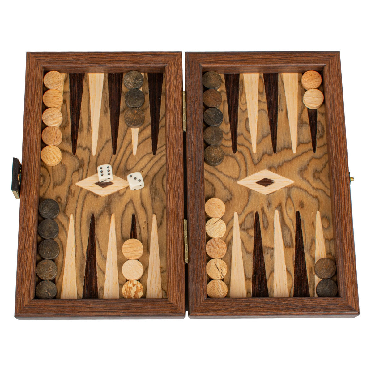Manopoulos Walnut Burl Inlaid Backgammon – TJJ4