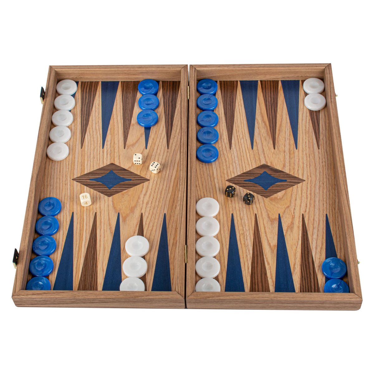 Manopoulos Oak & American Walnut Inlaid Backgammon – TKD1BLU