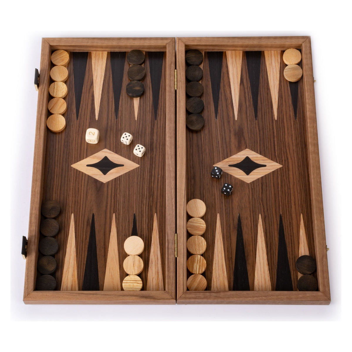 Manopoulos American Walnut Inlaid Backgammon – TKK2