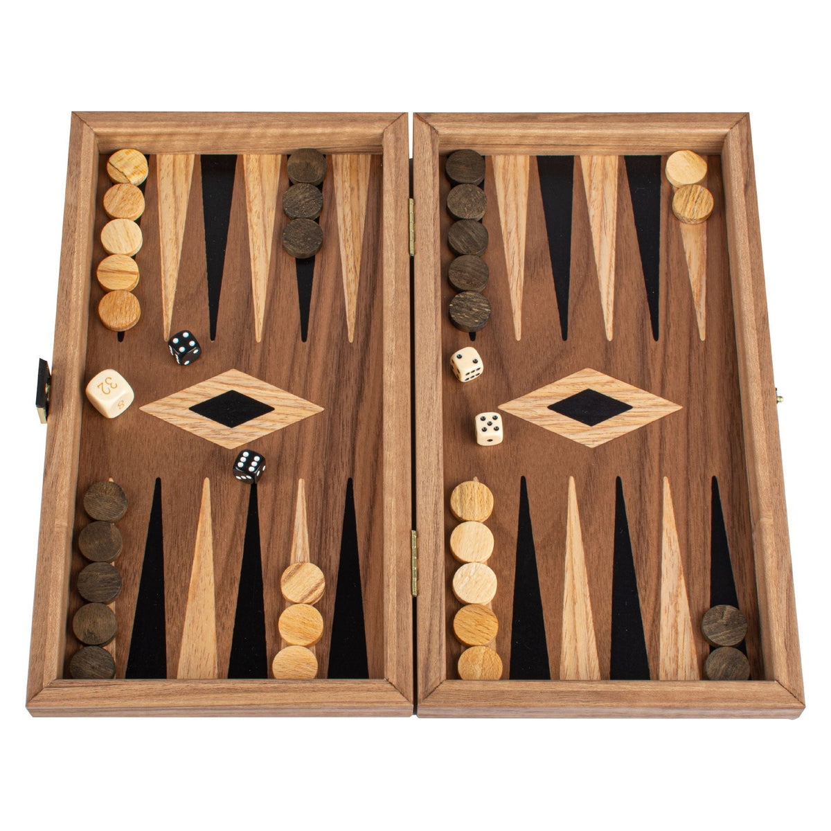 Manopoulos American Walnut Inlaid Backgammon – TKK3