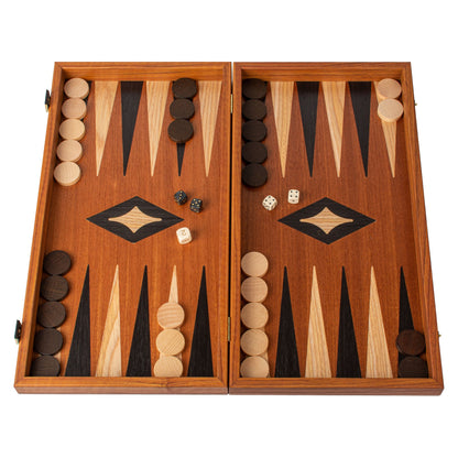 Manopoulos Mahogany Inlaid Backgammon – TMM1BLA