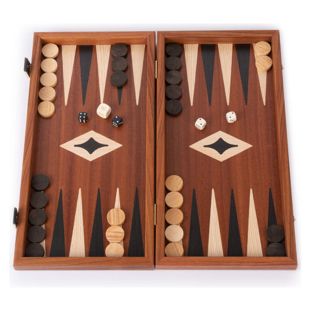 Manopoulos Mahogany Inlaid Backgammon – TMM2BLA
