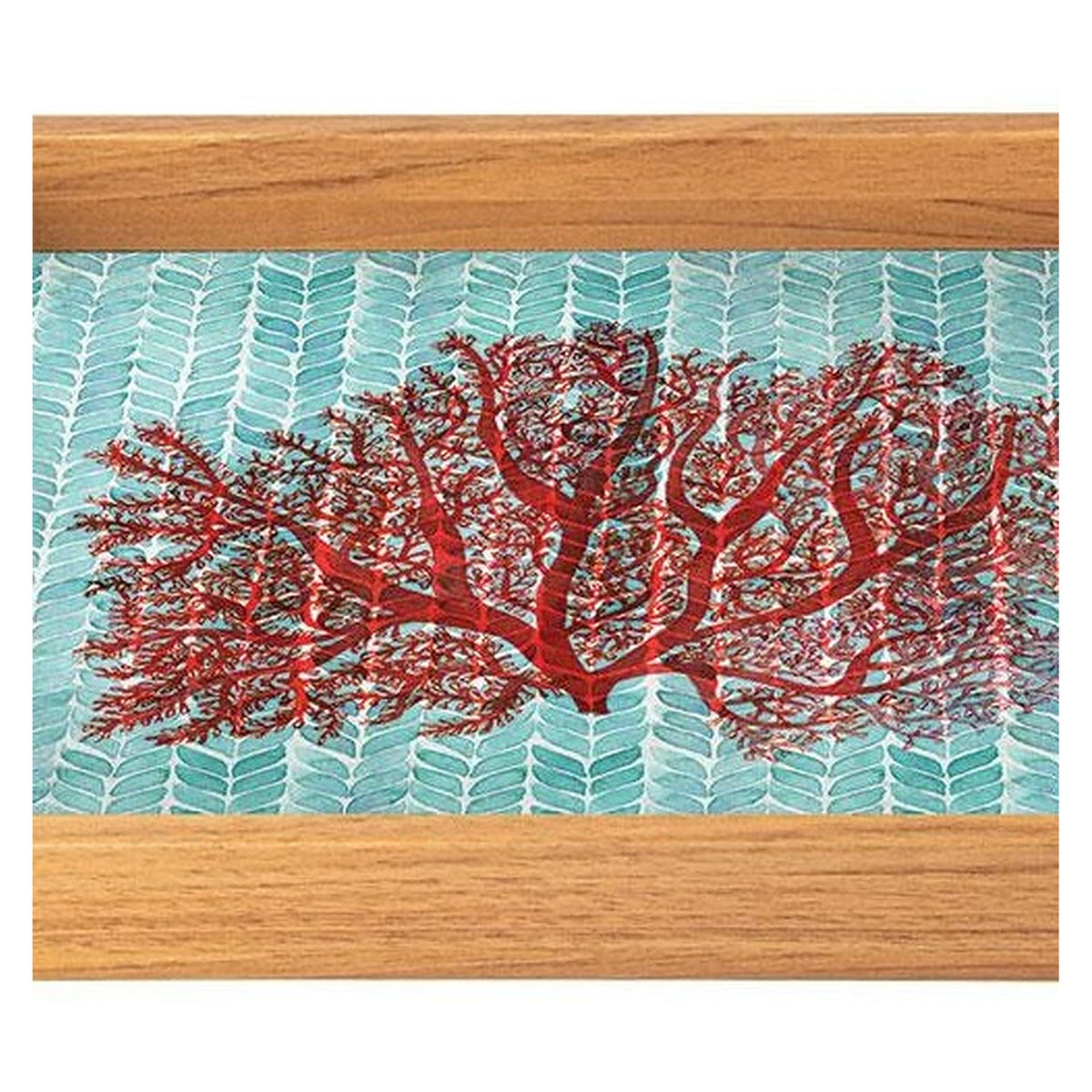 Manopoulos Decorative Wooden Tray – Coral