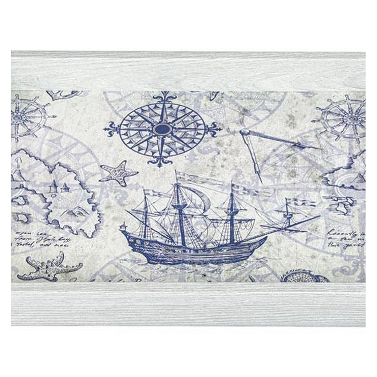 Manopoulos Decorative Wooden Tray – Nautical · white frame