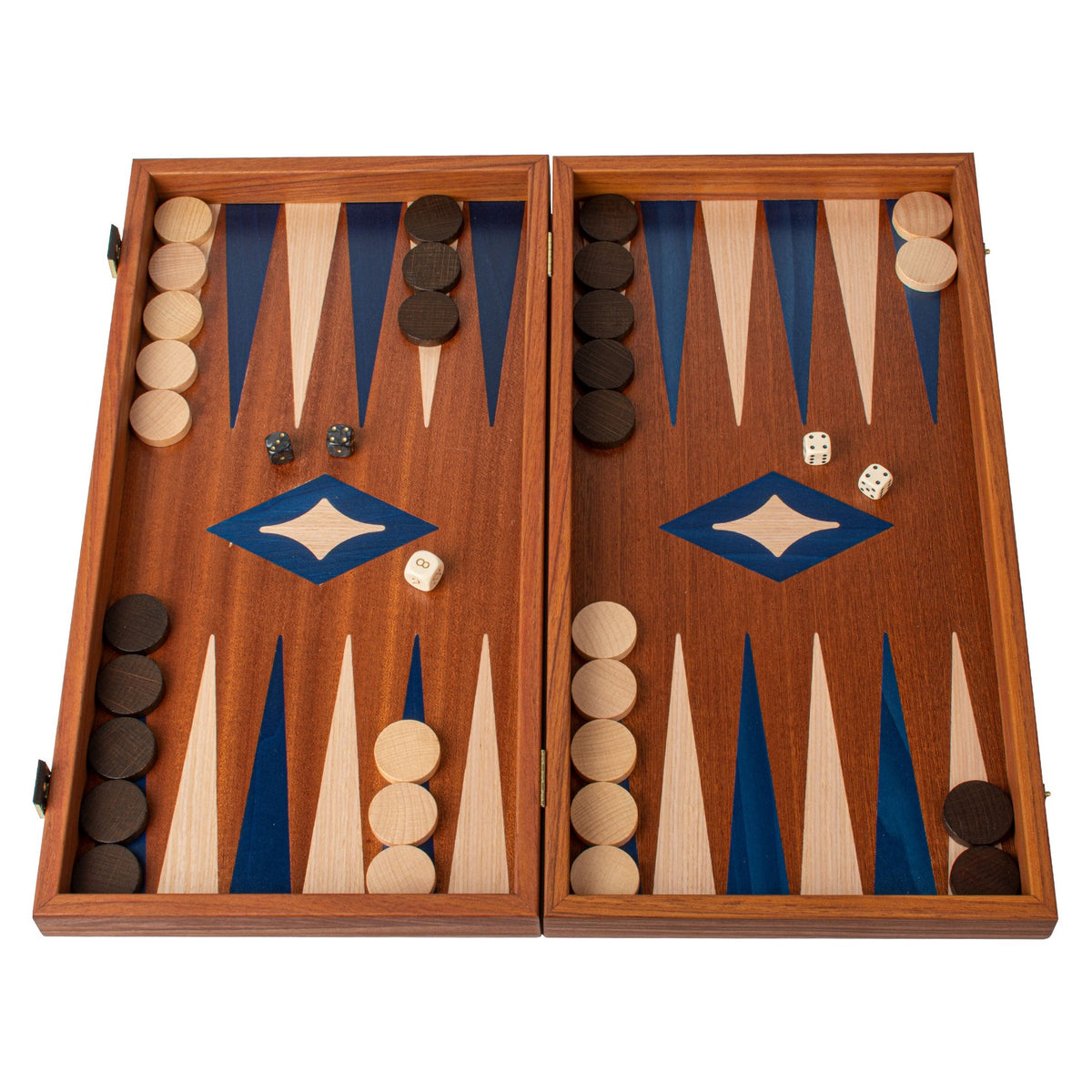 Manopoulos Mahogany Chess & Backgammon Set – TS1MBLU