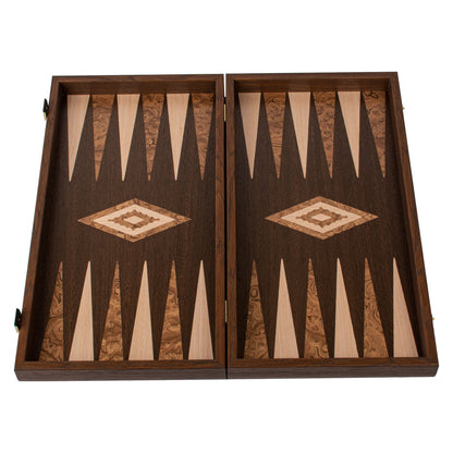 Manopoulos Wenge With Walnut Burl Inlaid Backgammon (5)