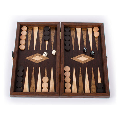 Manopoulos Wenge With Walnut Burl Inlaid Backgammon – TVV3JD