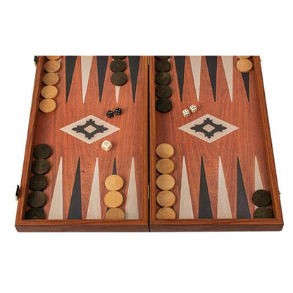 Manopoulos Mahogany Backgammon Replica – 48 × 26 cm