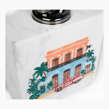 Litolite La Casona limited-edition table lighter in hand-painted white Carrara marble